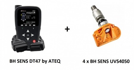 ZESTAW: Programator TPMS BH Sens DT47 by ATEQ + 4 x BH Sens UVS4050