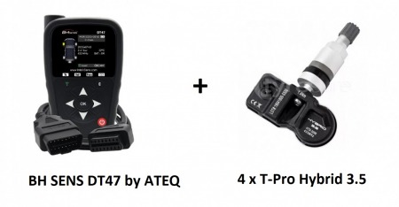ZESTAW: Programator TPMS BH Sens DT47 by ATEQ + 4 x T-Pro Hybrid 3.5